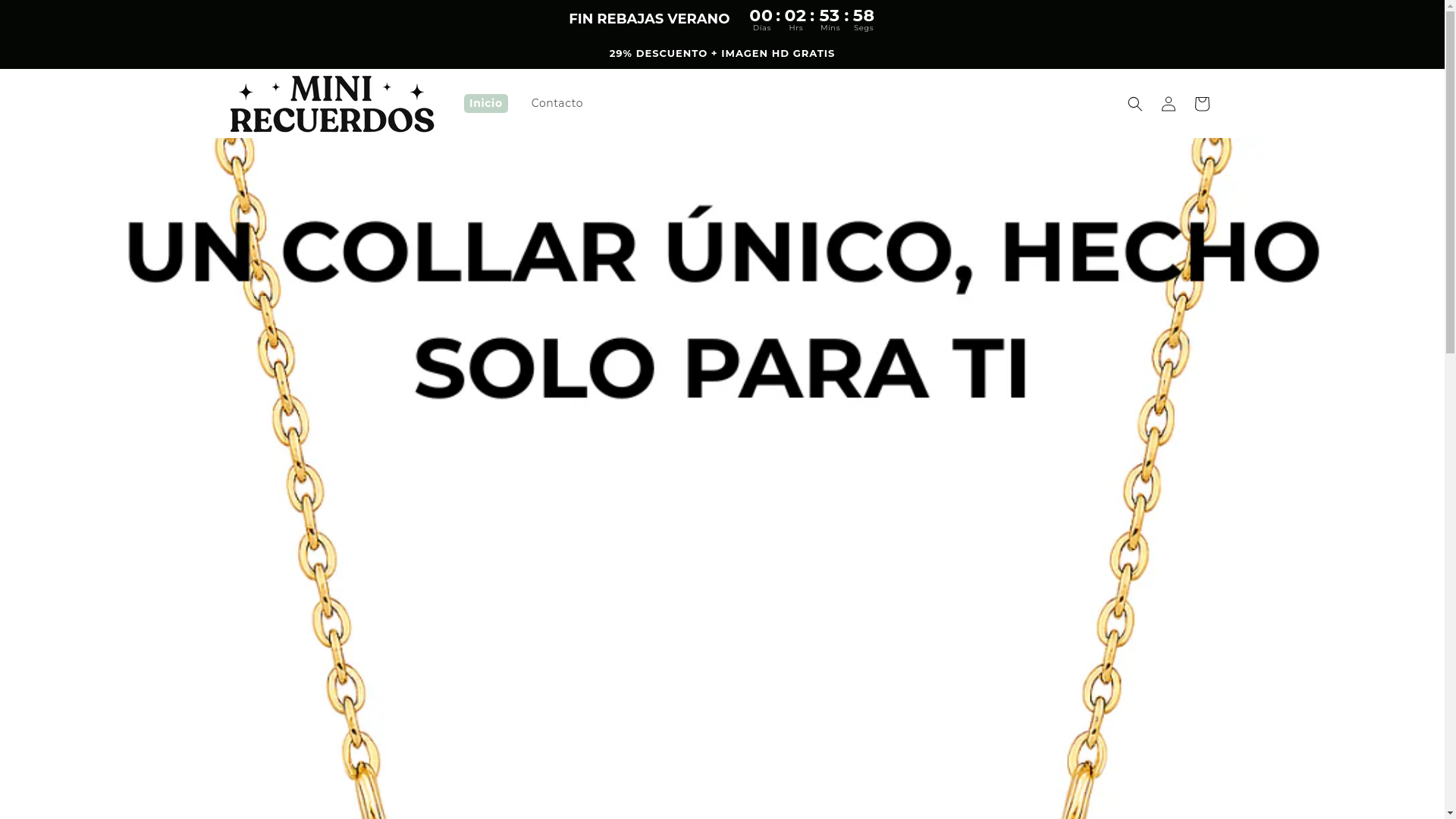 website screenshot of https://minirecuerdos.store/