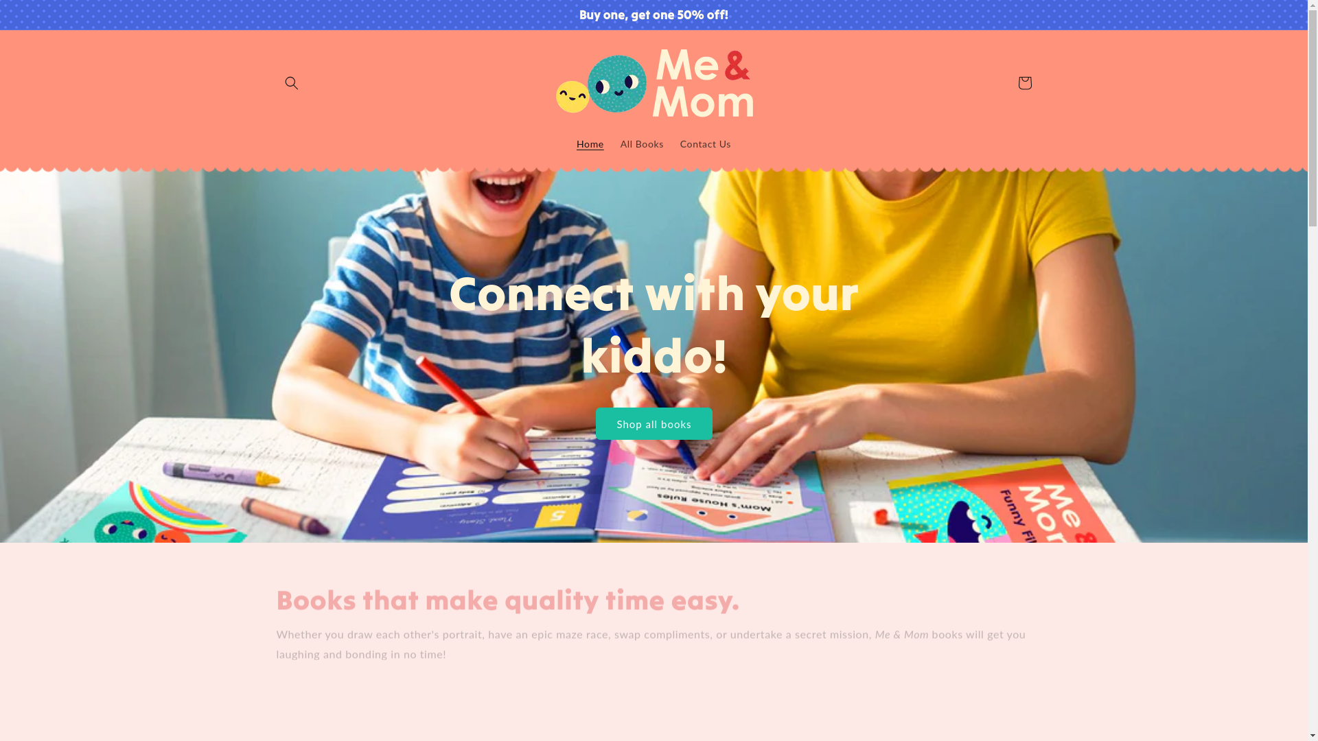 website screenshot of https://meandmombooks.com/