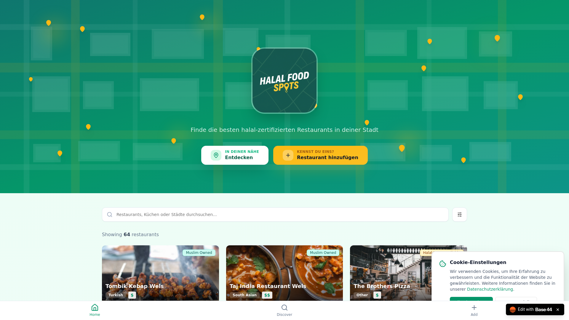 website screenshot of https://halal-food-spots.com/