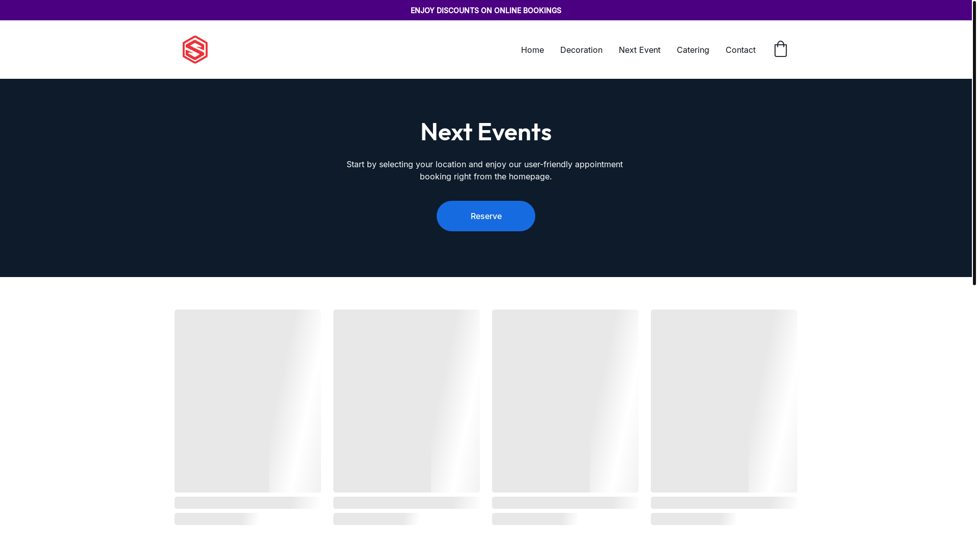 website screenshot of https://santramevents.com/