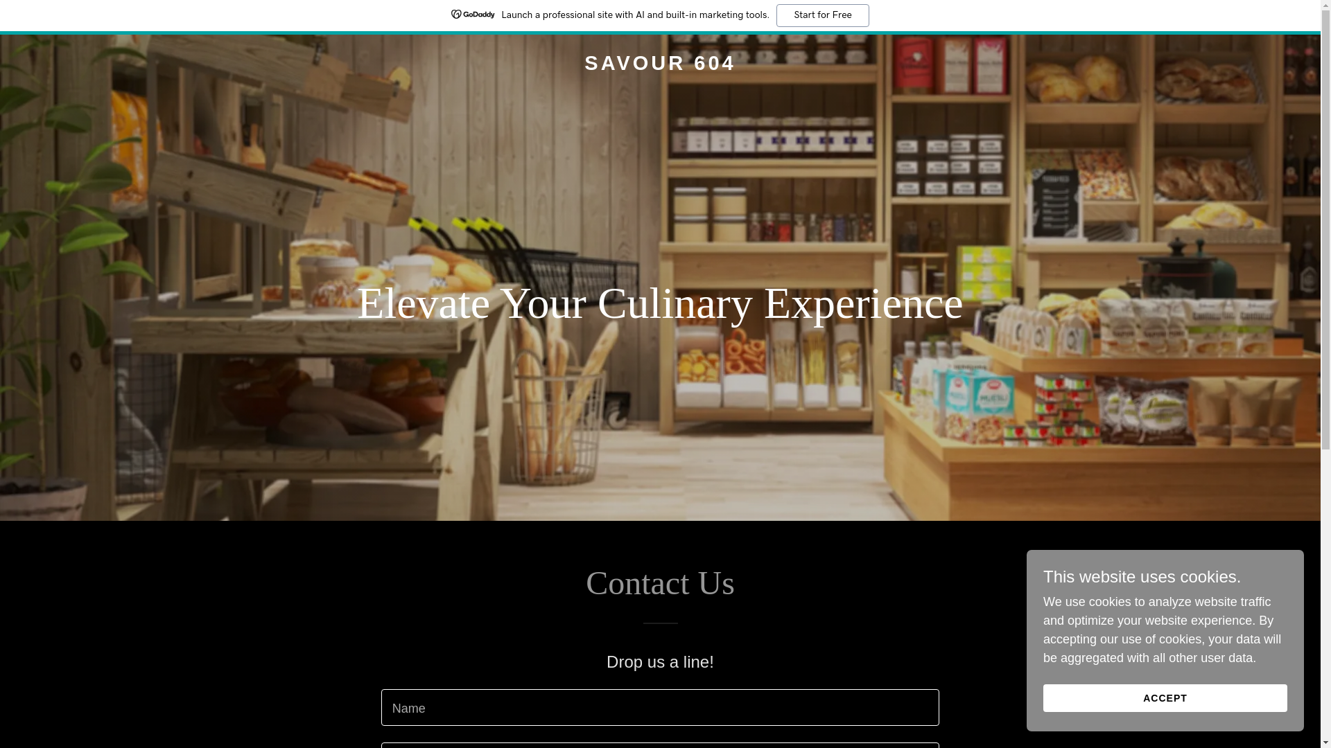website screenshot of https://savour604.ca/