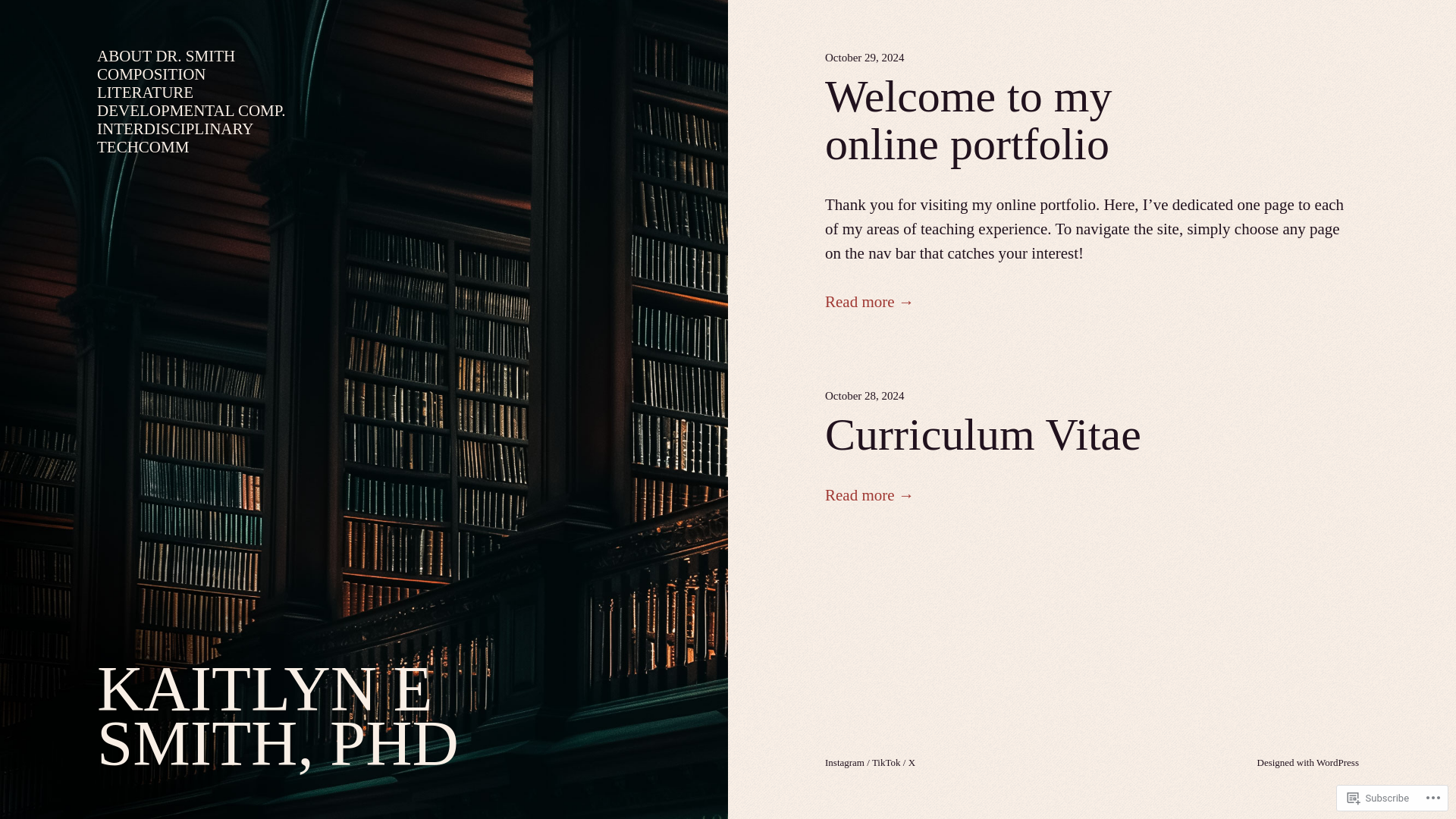 website screenshot of https://kaitlynesmith.com/