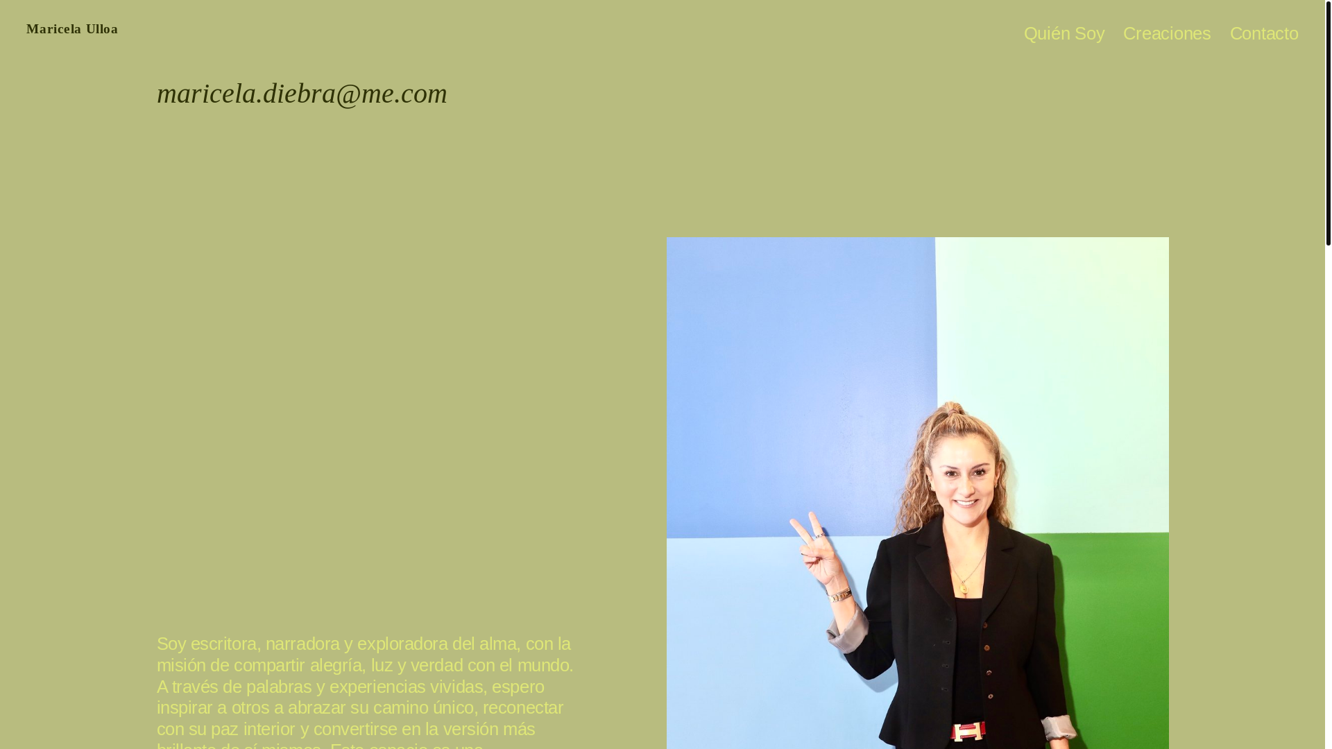 website screenshot of https://maricelaulloa.com/