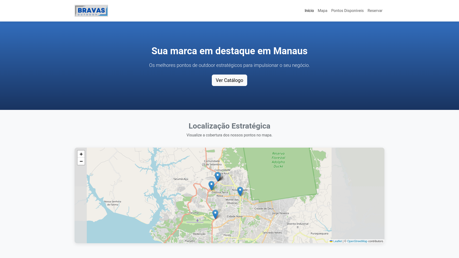 website screenshot of https://bravasoutdoor.com.br/