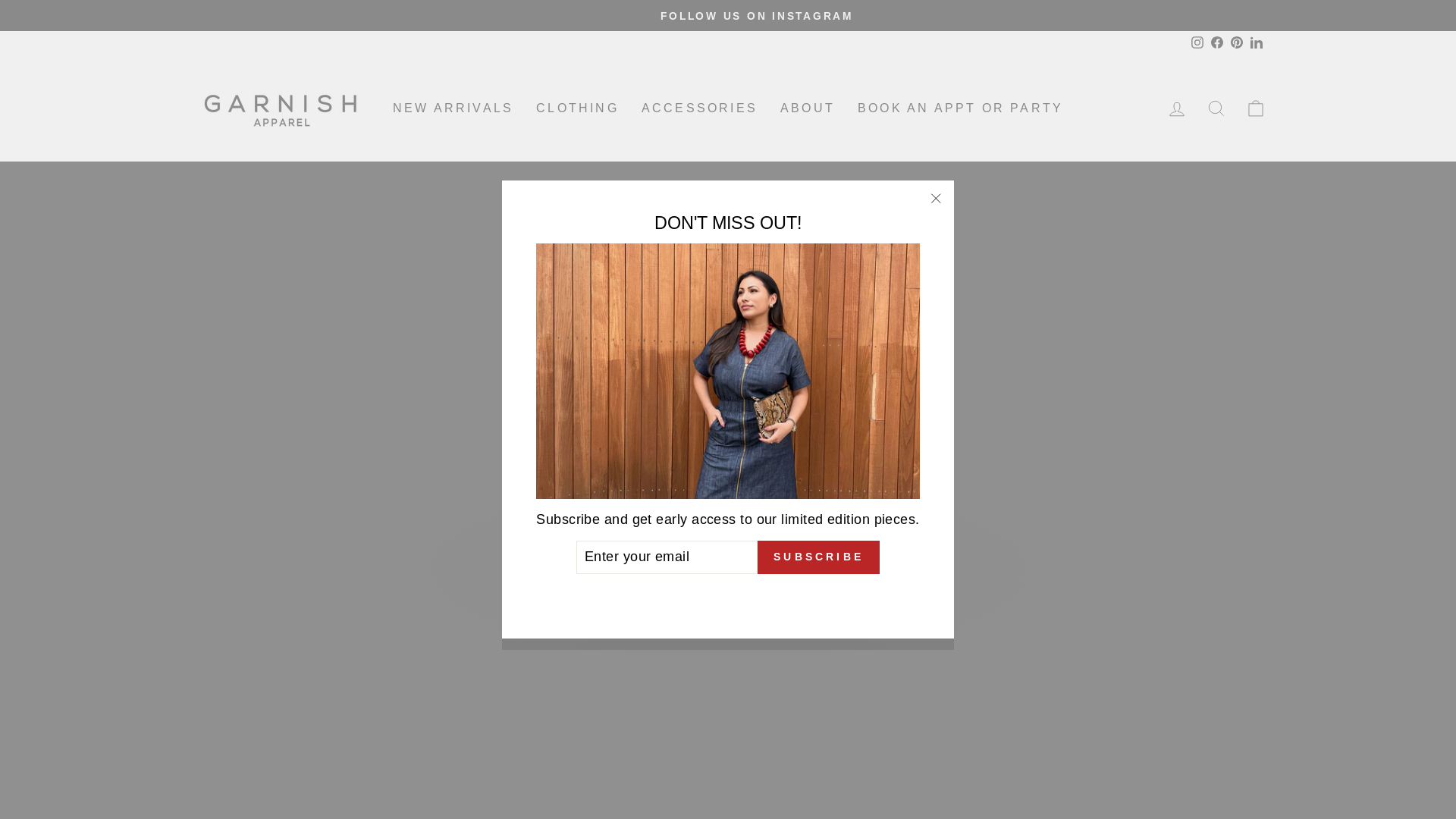 website screenshot of https://garnishapparel.store/
