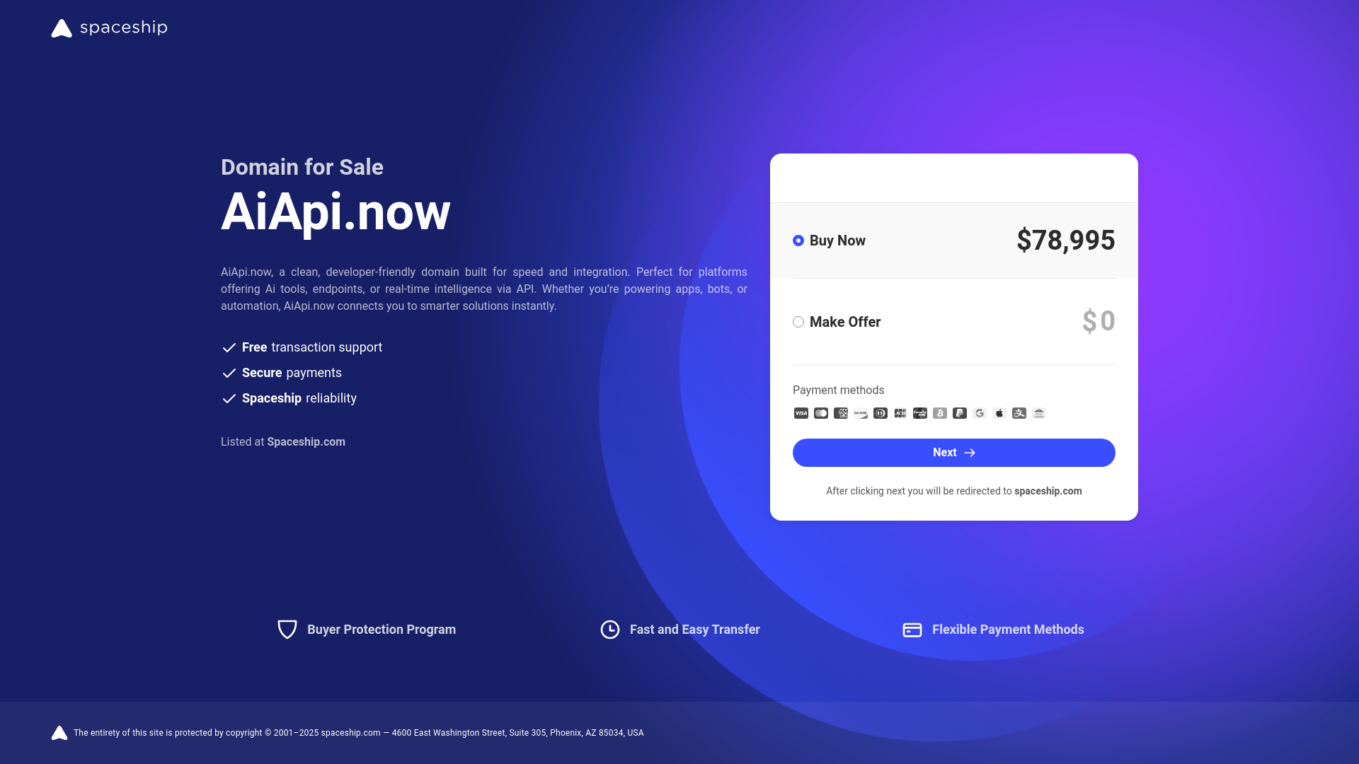 website screenshot of https://aiapi.now/