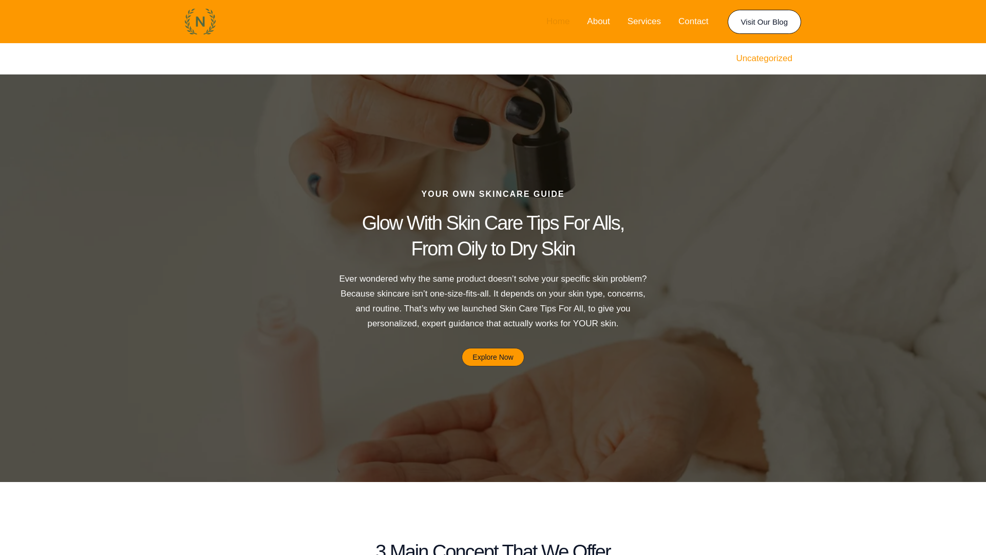website screenshot of https://skincaretipsforalls.com/