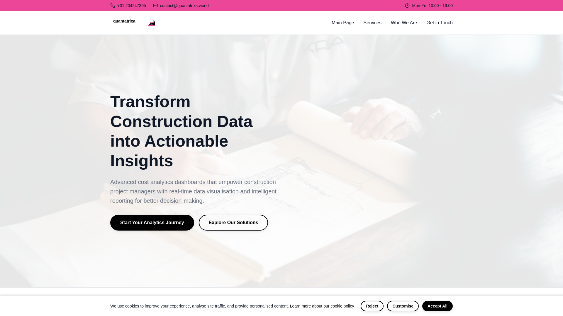website screenshot of https://quantatrixa.world