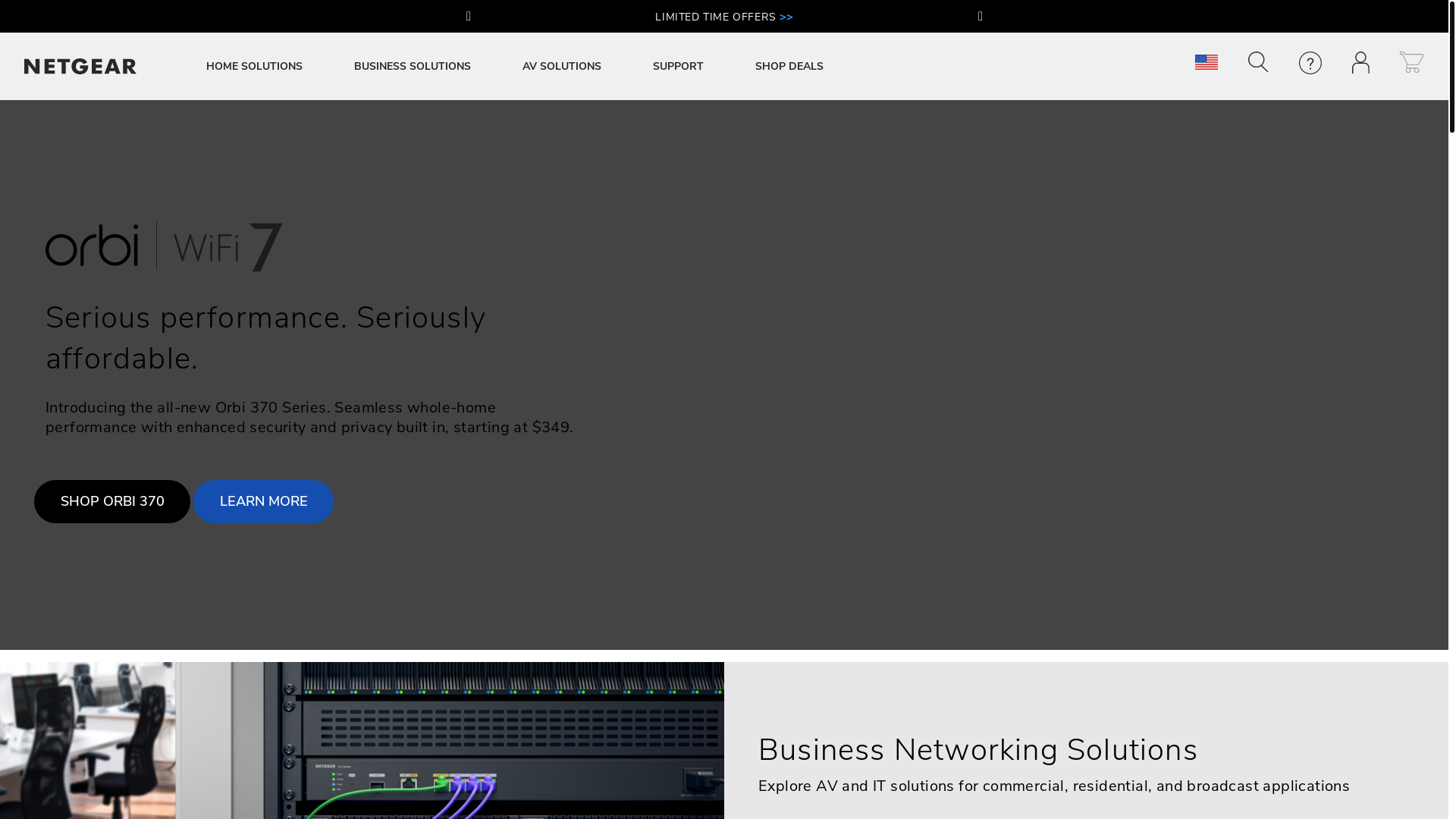 website screenshot of https://netgear.com