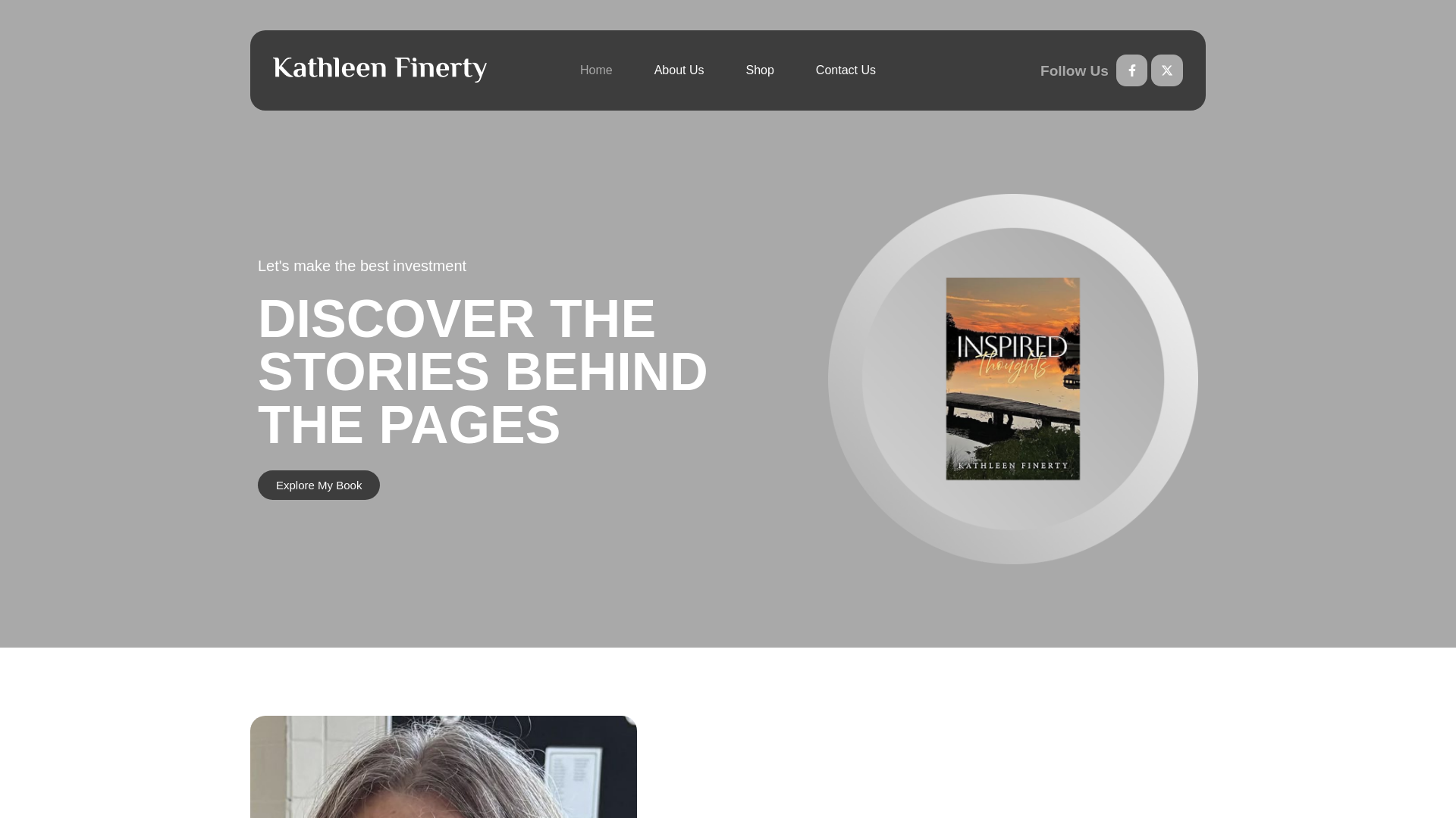 website screenshot of https://kathleenfinerty.com/
