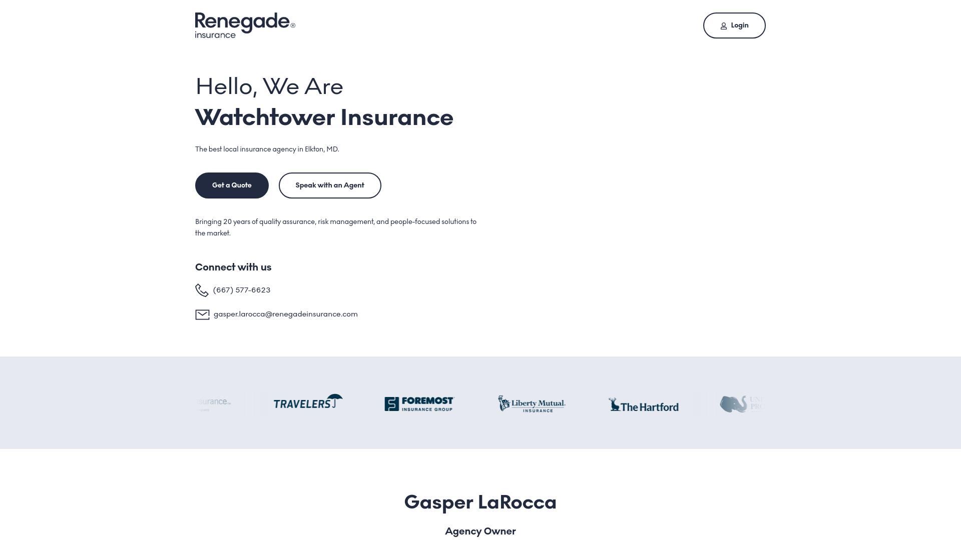 website screenshot of https://insurewithwatchtower.com