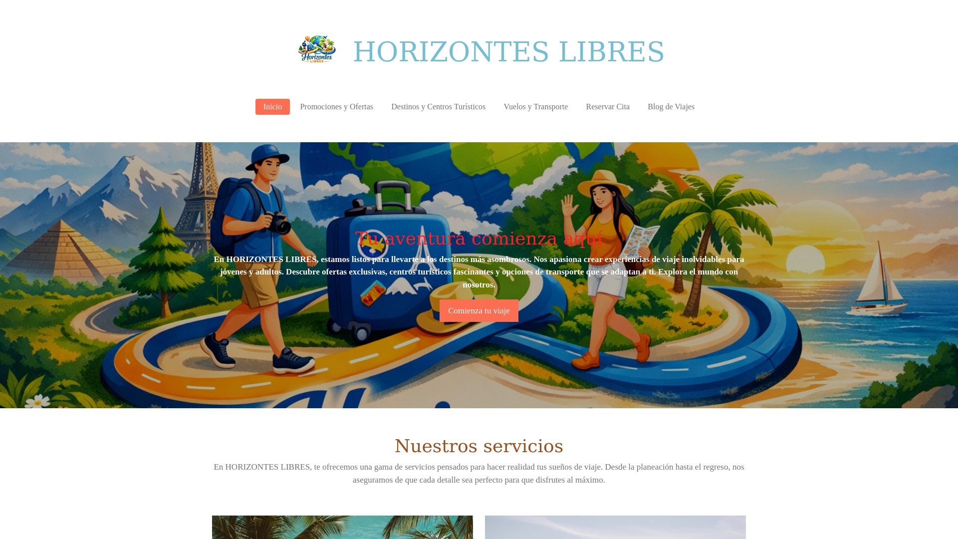 website screenshot of https://horizonteslibres.com/