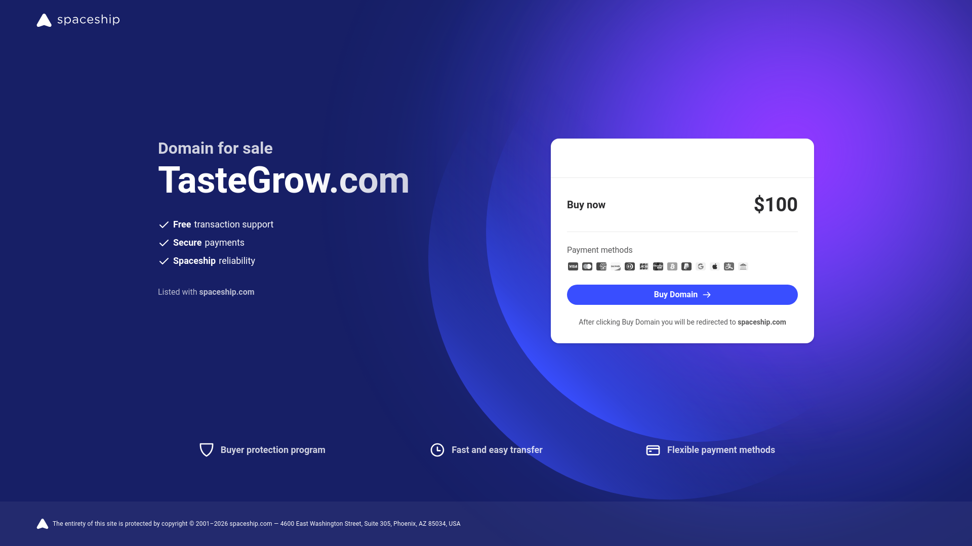 website screenshot of https://tastegrow.com/