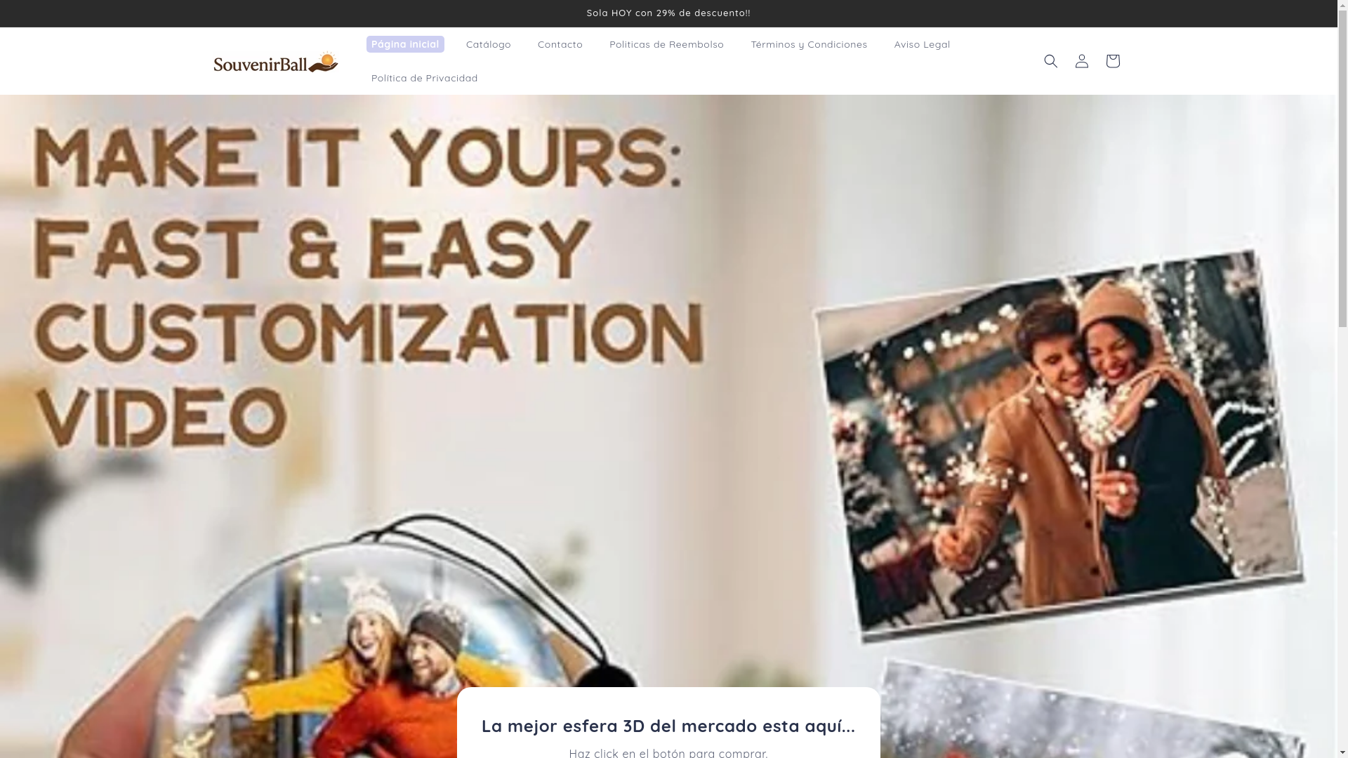 website screenshot of https://souvenirball.com/