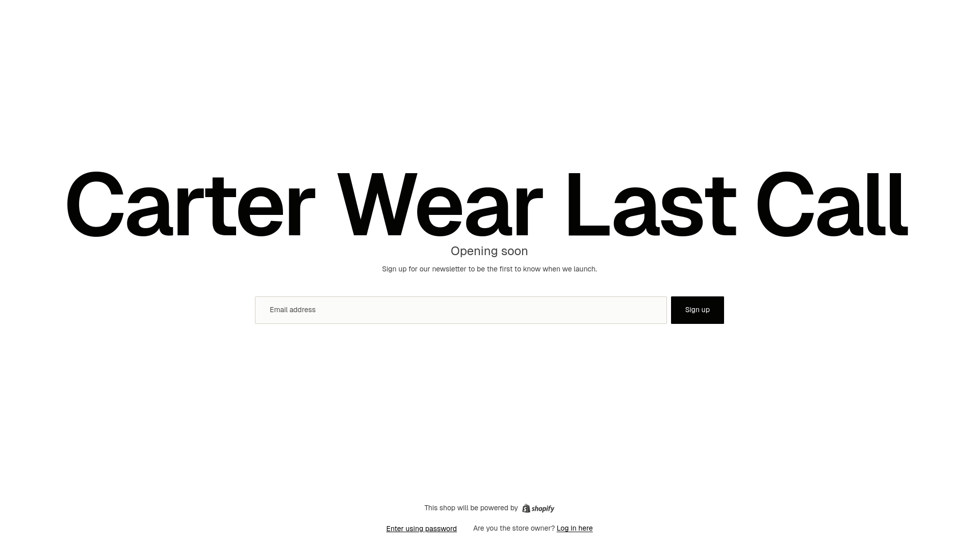 website screenshot of https://carterwearlastcall.com/