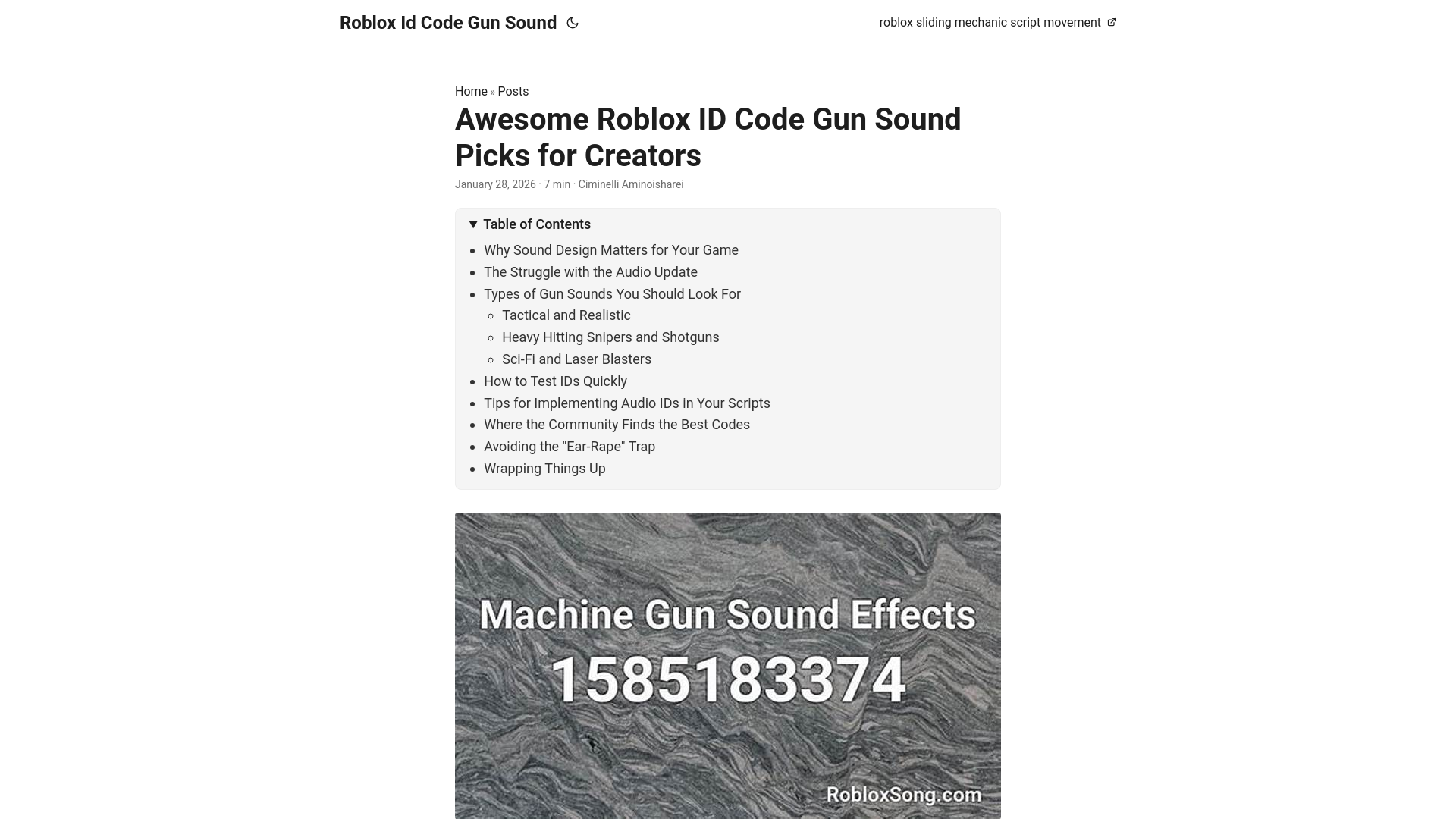 website screenshot of https://roblox-id-code-gun-sound.pages.dev/