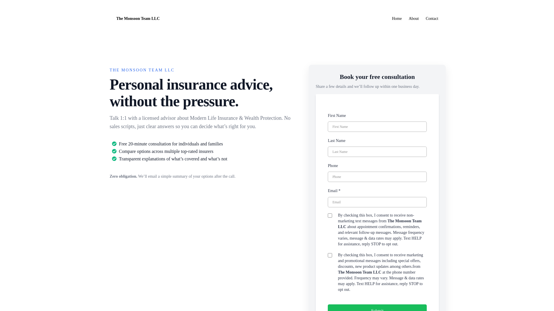 website screenshot of https://themonsoonteam.com/
