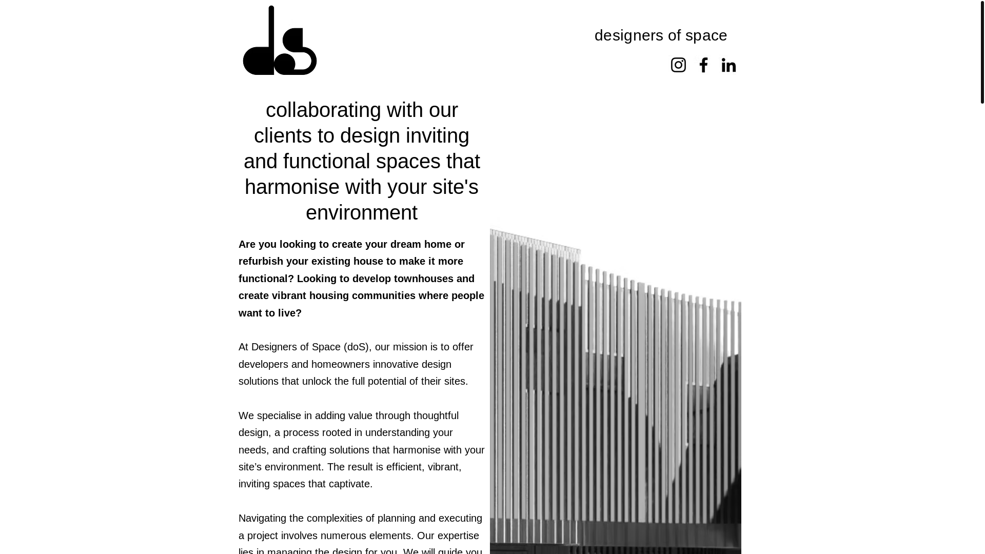 website screenshot of https://designersofspace.online/