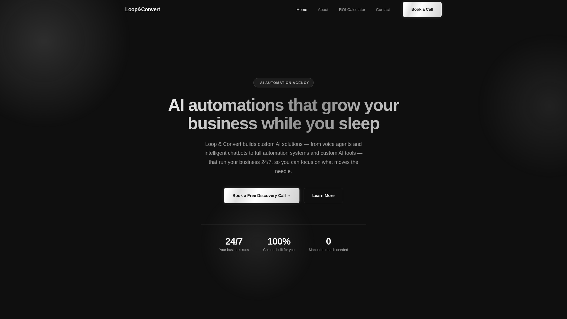 website screenshot of https://loopandconvert.com