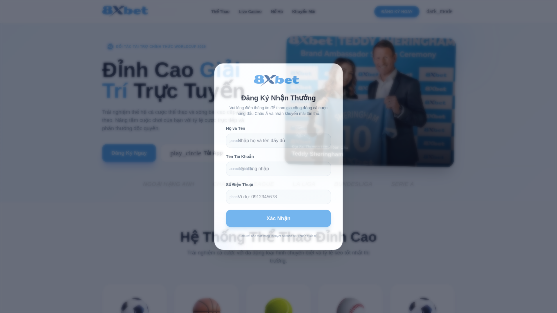 website screenshot of https://dk8xbet.net
