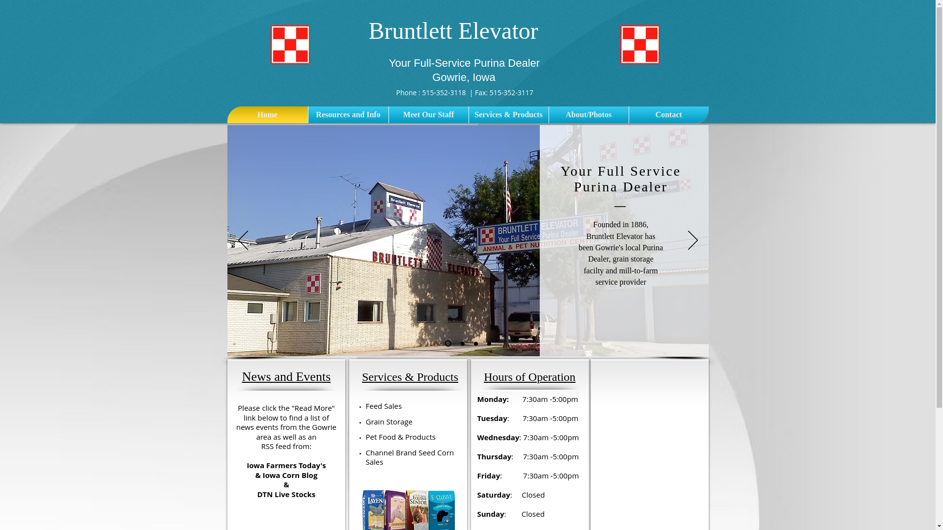 website screenshot of https://bruntlettelevator.com/