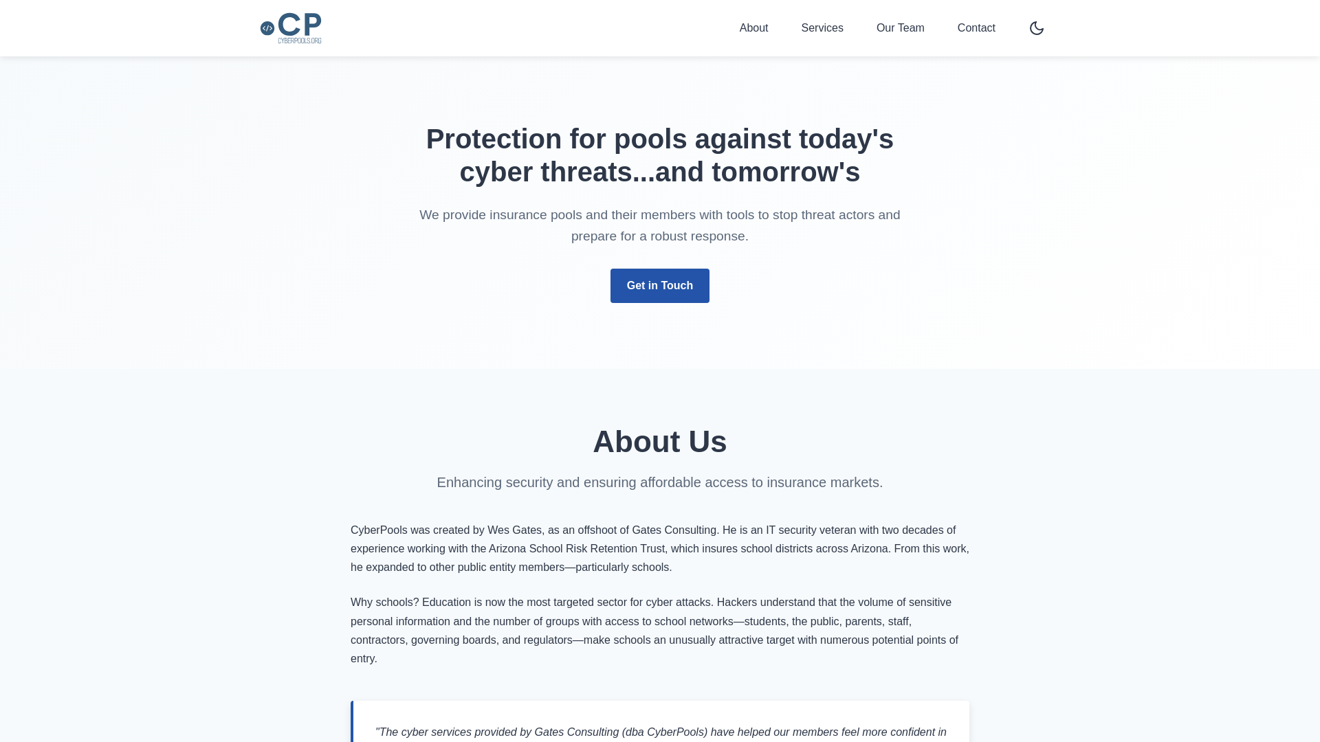 website screenshot of https://cyberpools-org.pages.dev/