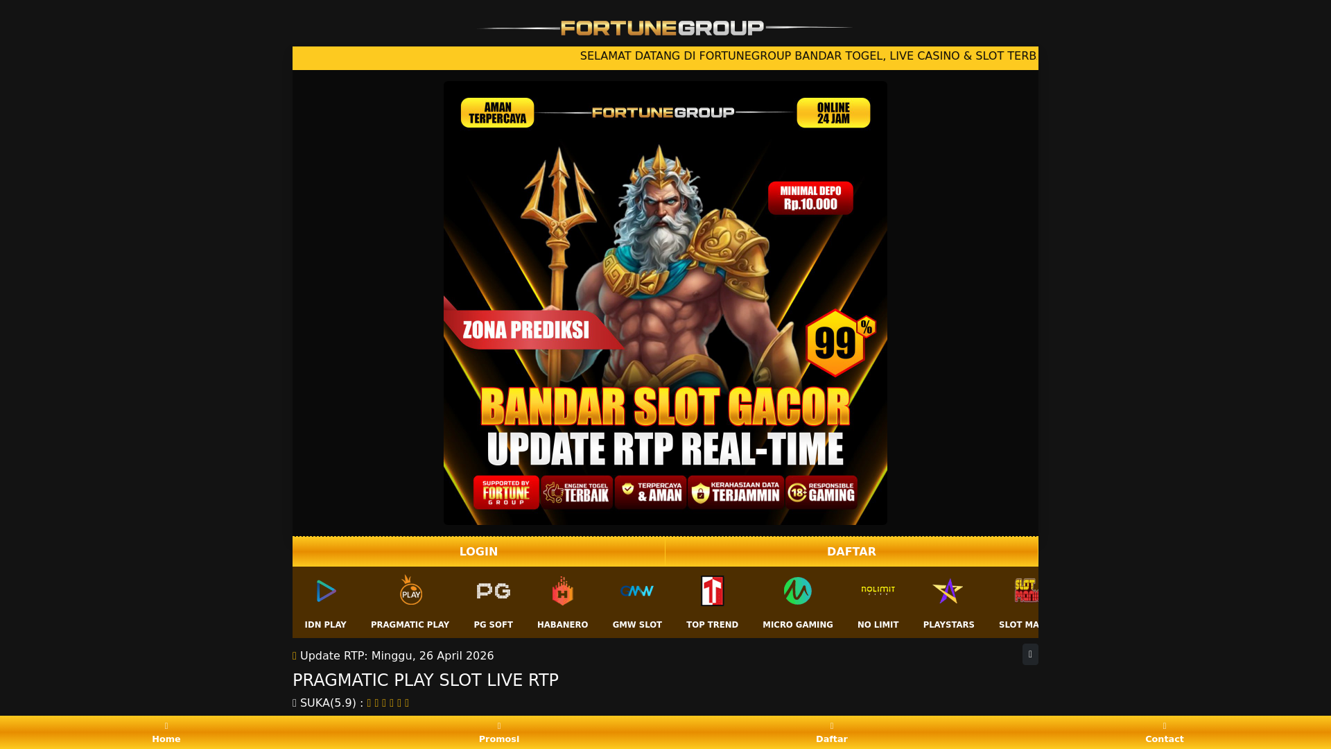 website screenshot of https://polamainfortune12.info/