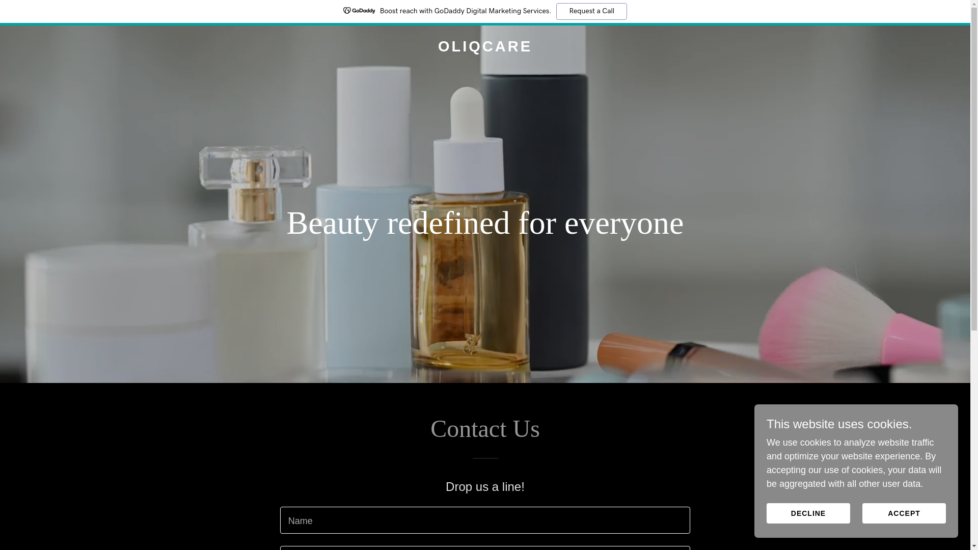 website screenshot of https://oliqcare.com/