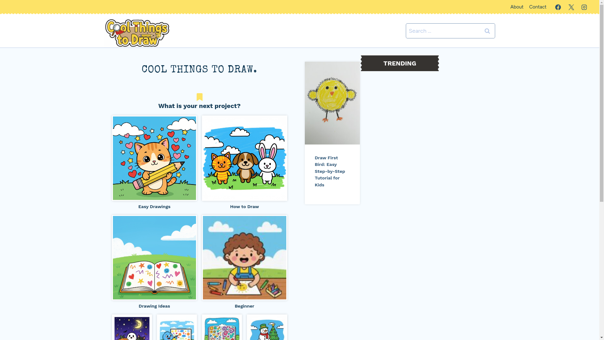 website screenshot of https://coolthingtodraw.com/