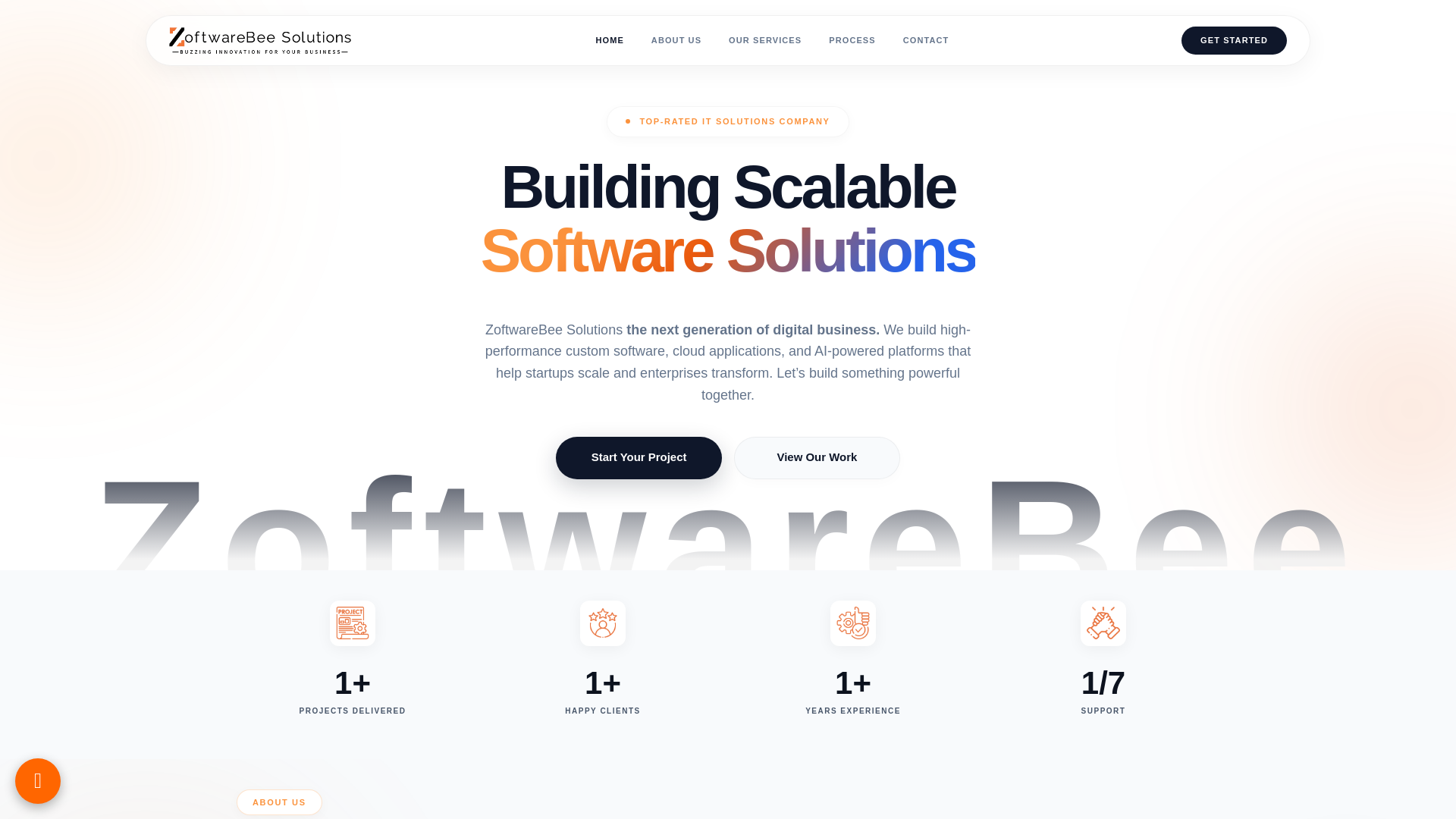 website screenshot of https://zoftwarebee.com/