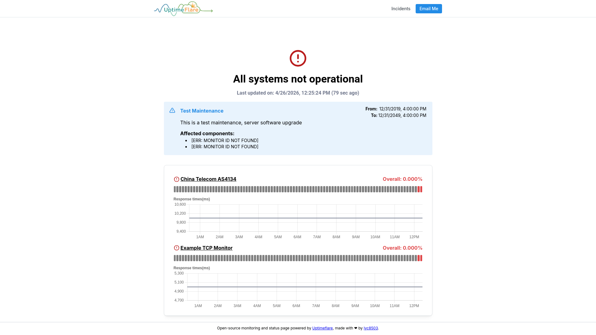 website screenshot of https://uptimeflare-7ly.pages.dev/