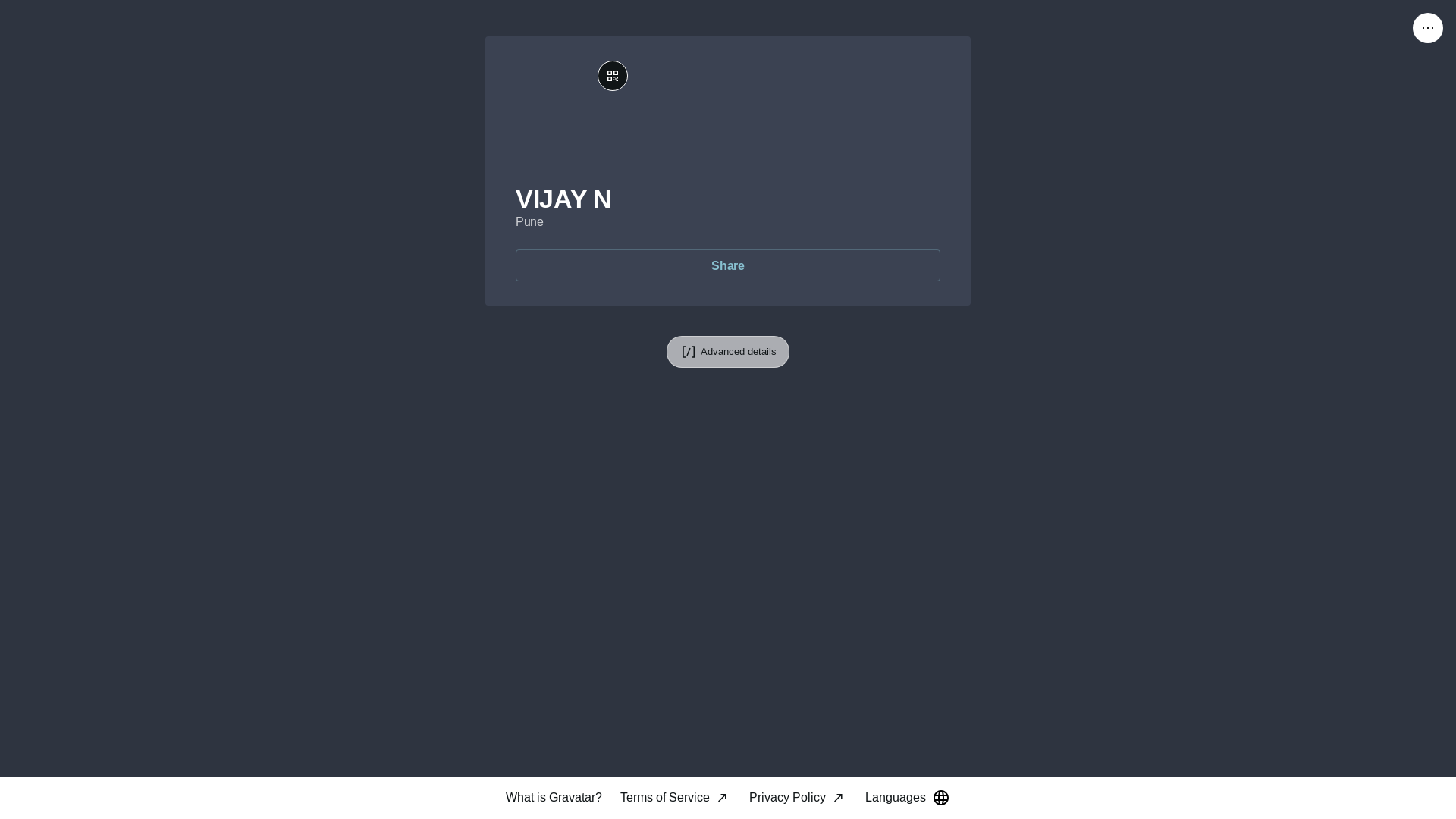 website screenshot of https://vijayn.link/