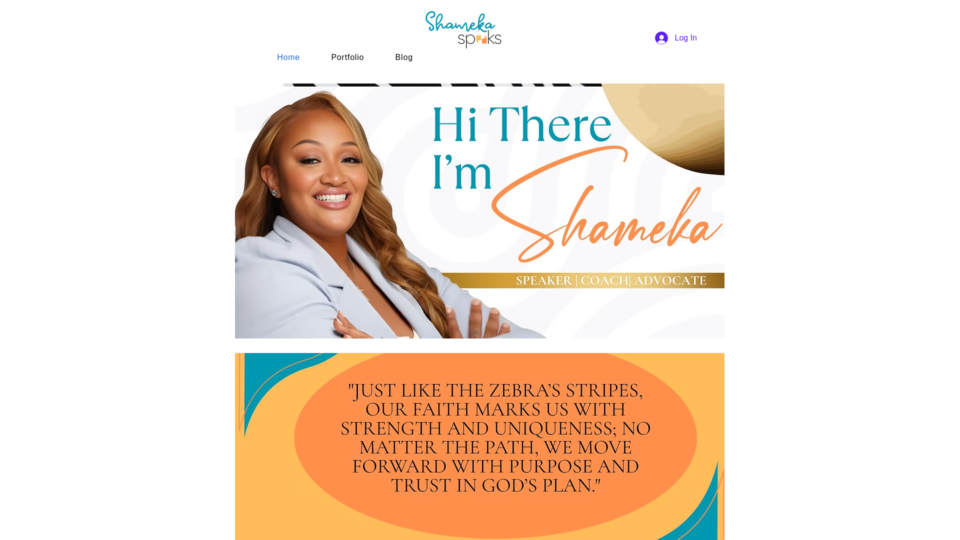 website screenshot of https://shamekawrites.com/