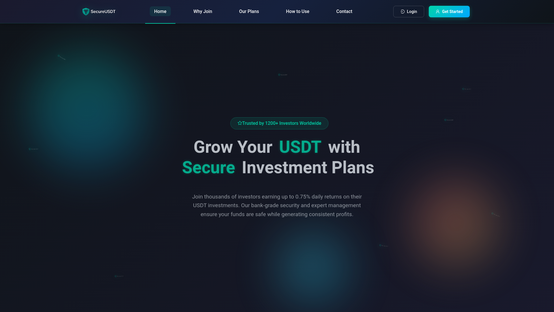 website screenshot of https://www.secureusdt.com/