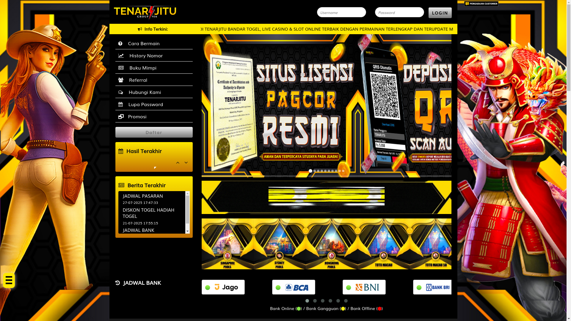 website screenshot of https://tenarjitu.info/