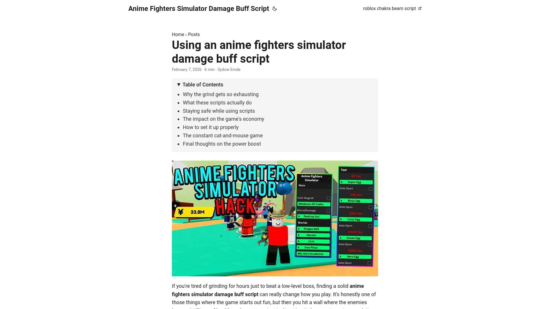 website screenshot of https://anime-fighters-simulator-damage-buff-script.pages.dev/