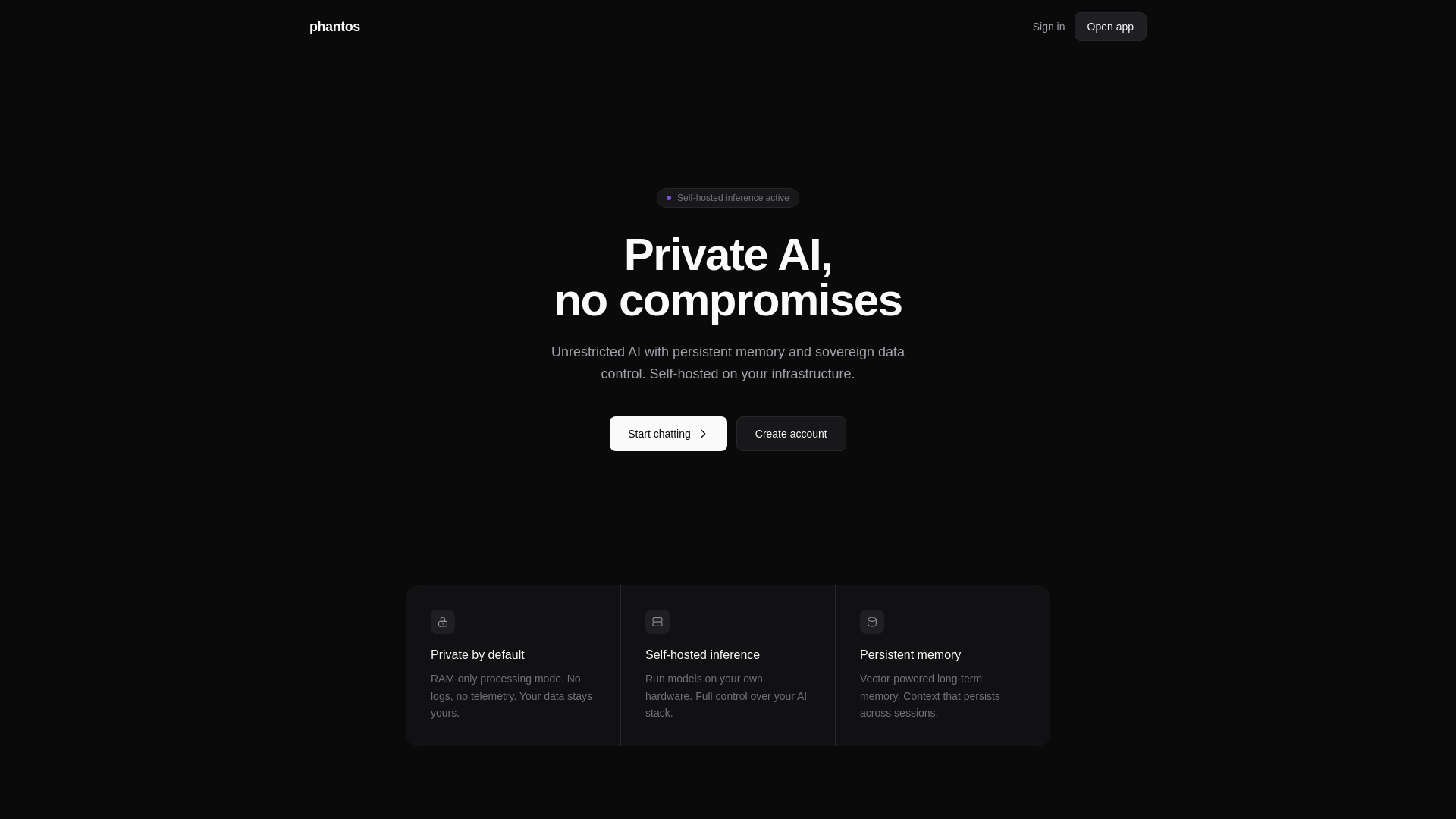 website screenshot of https://phantos.sh/