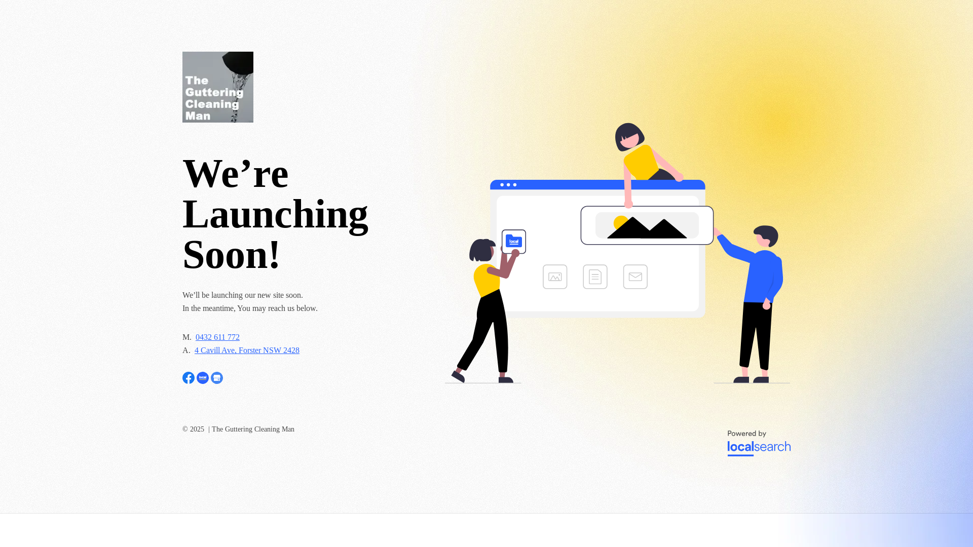 website screenshot of https://thegutteringcleaningman.com.au/