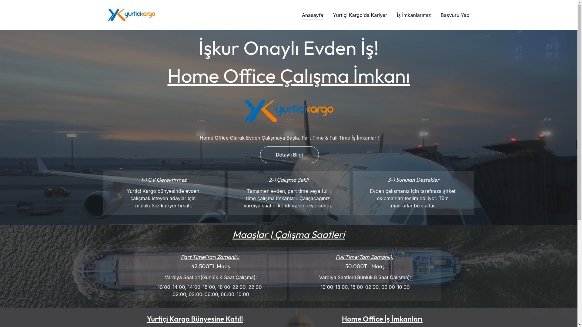 website screenshot of https://yurticikargoisimkanlari.space/