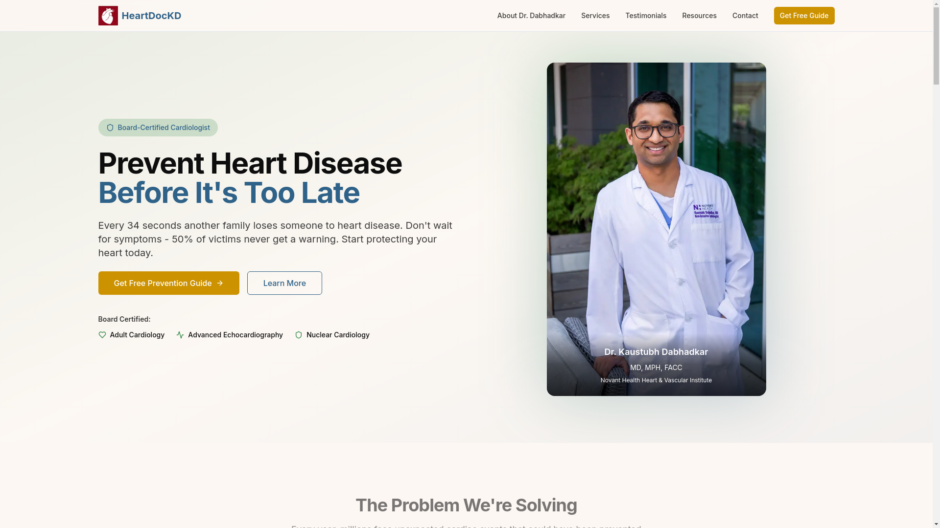 website screenshot of https://drdabhadkar.com/