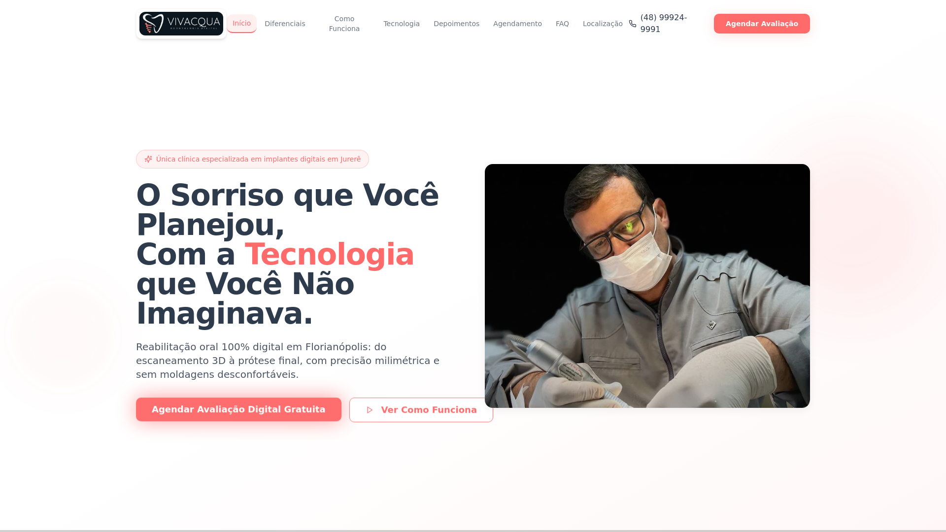 website screenshot of https://vivaquaodontologia.com.br/
