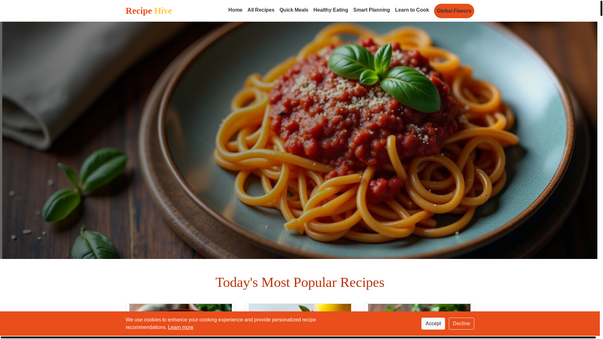 website screenshot of https://recipe-hive.pages.dev/