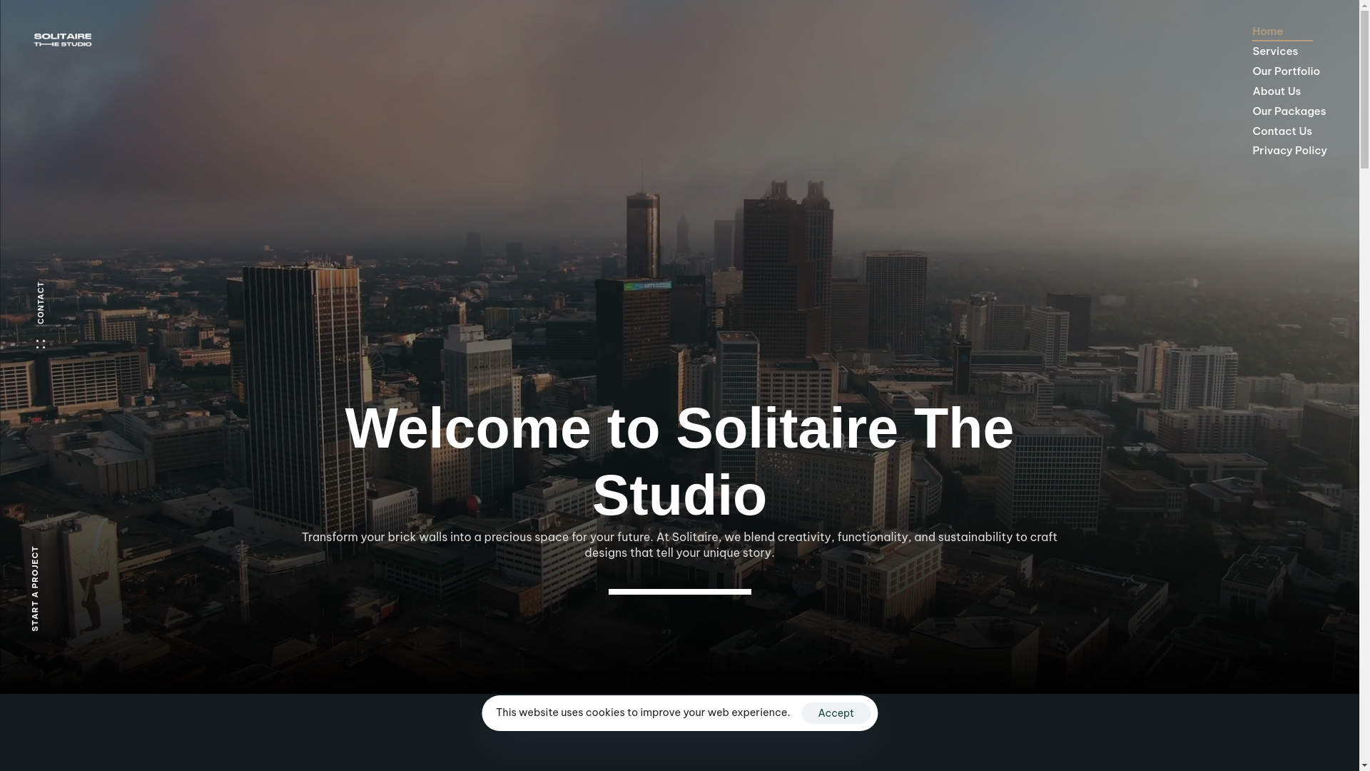 website screenshot of https://solitairethestudio.in/