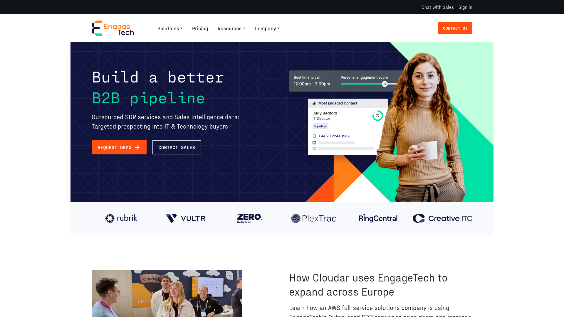 website screenshot of https://engagetechapp.com/