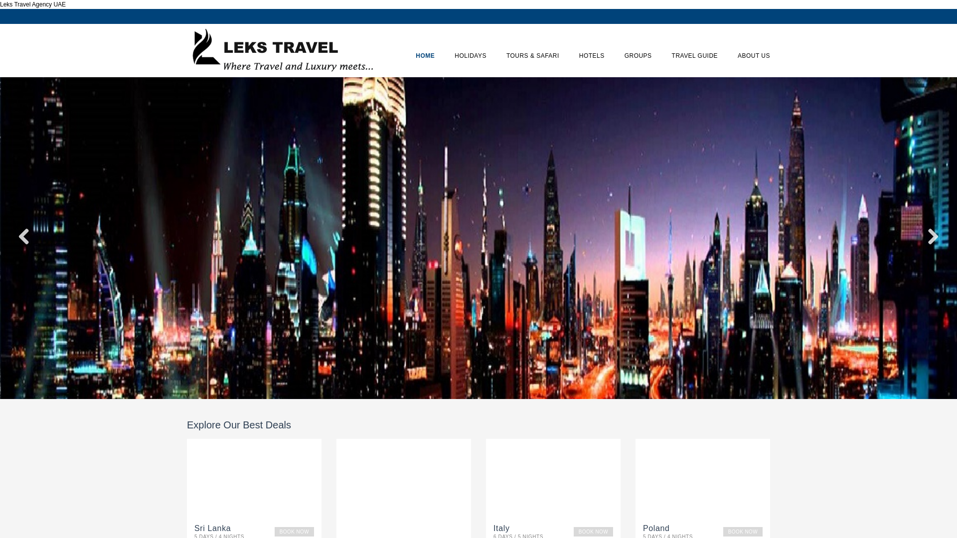 website screenshot of https://lekstravelagency.com/