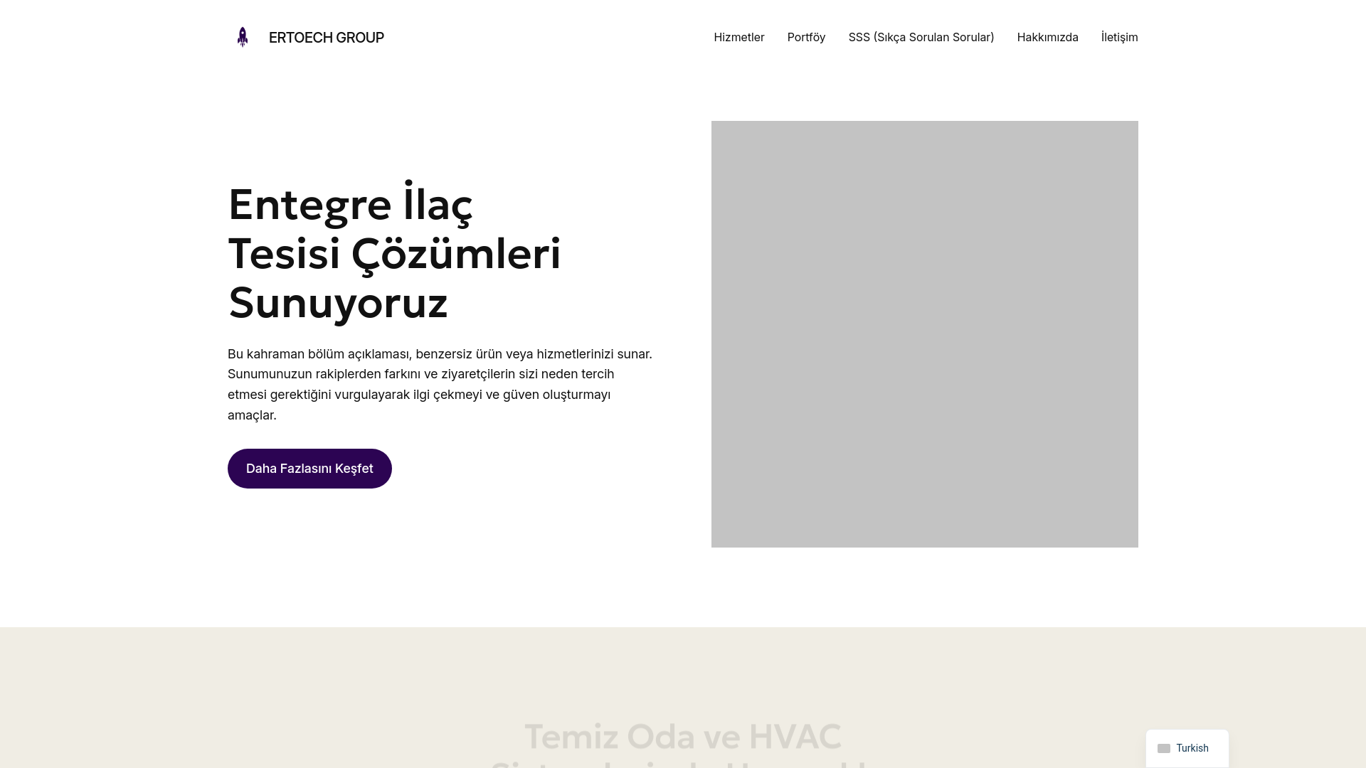 website screenshot of https://ertotech.com.tr/