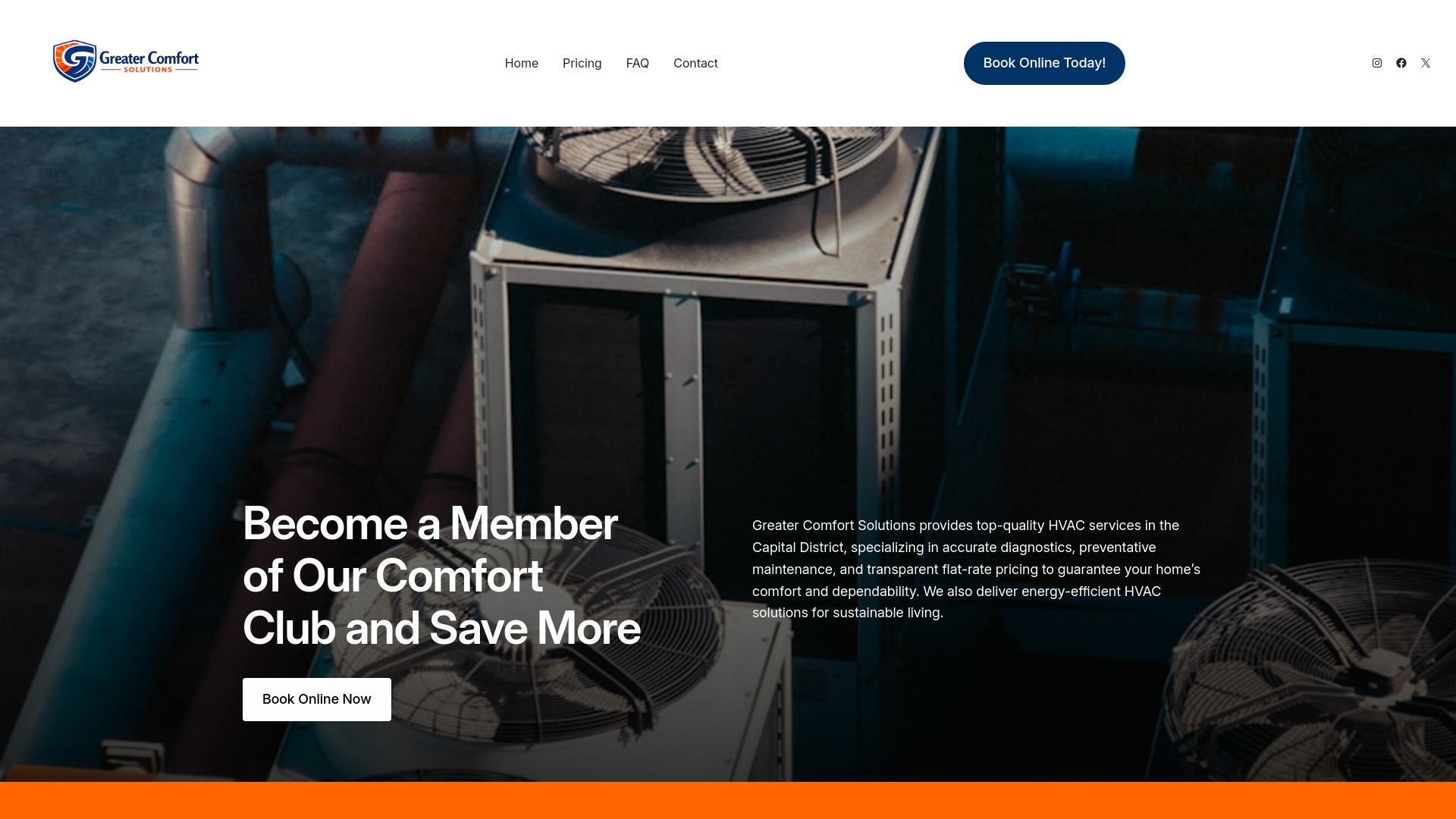 website screenshot of https://greatercomfortsolutions.com/