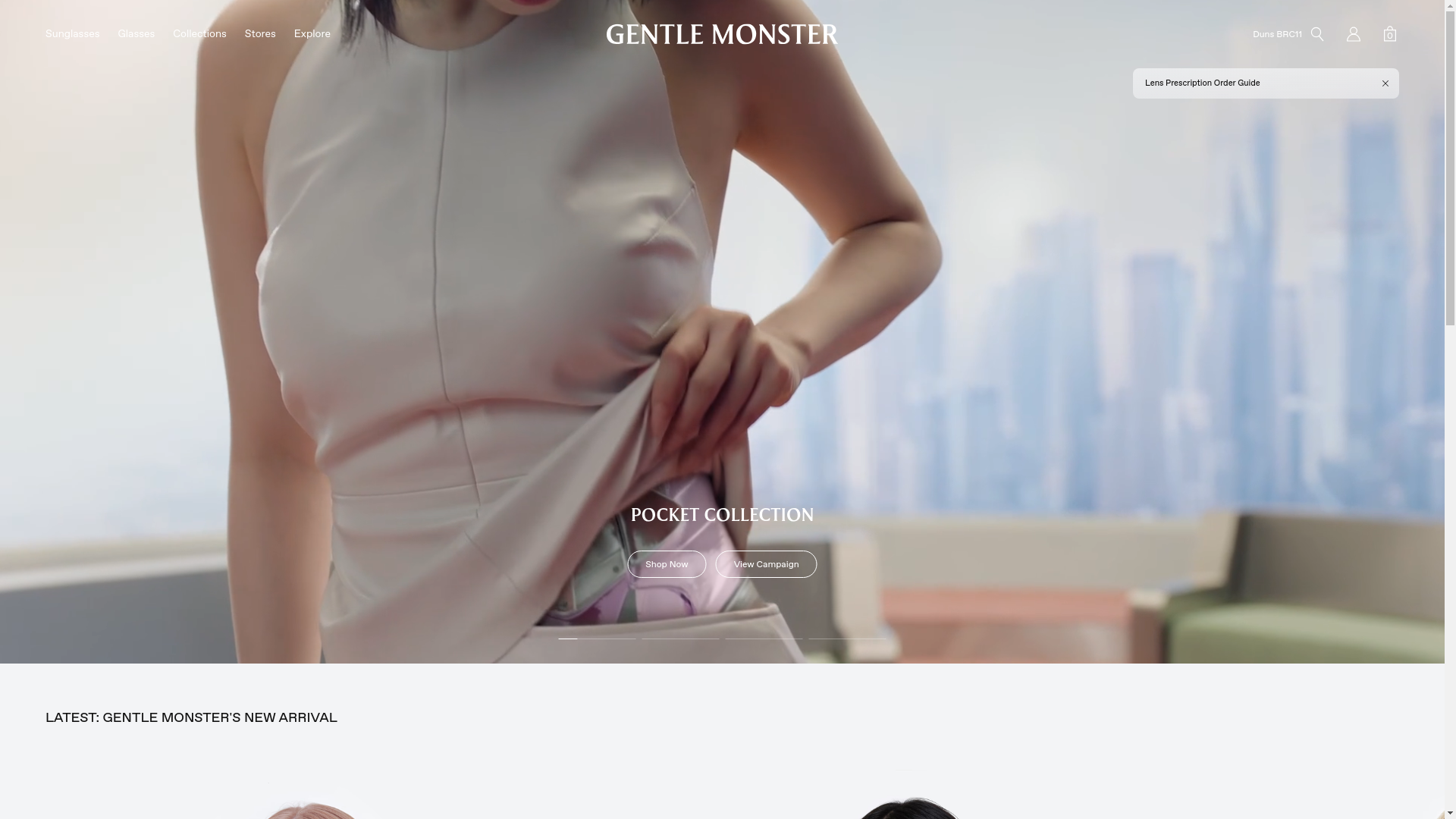 website screenshot of https://www.gentlemonster.com/us/en