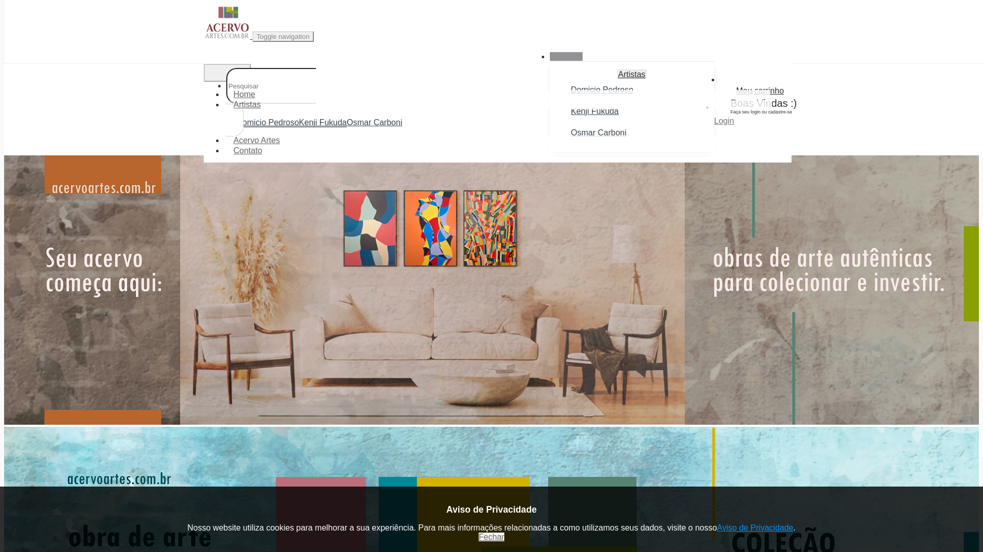 website screenshot of https://acervoartes.com.br