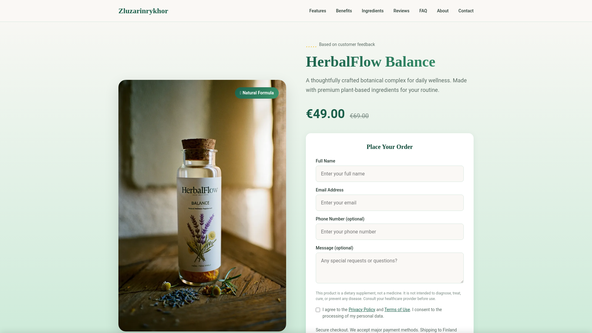 website screenshot of https://zluzarinrykhor.world/